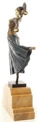 Casa Padrino figurine de luxe en bronze danseuse multicolore / beige 26 x 9 x H. 46,9 cm - Figurine Déco