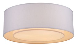 Casa Padrino lámpara de techo blanco / gris Ø 52 x H. 17,5 cm - Luz Moderna y Elegante con Marco de Metal y Cubierta de Tela