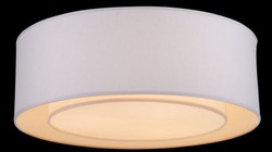 Casa Padrino lámpara de techo blanco / gris Ø 52 x H. 17,5 cm - Luz Moderna y Elegante con Marco de Metal y Cubierta de Tela