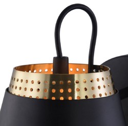 Casa Padrino lámpara de pared oro antiguo / negro 17,5 x 23,5 x H. 16,5 cm - Lámpara de Pared Moderna con Pantalla de Metal Perforado