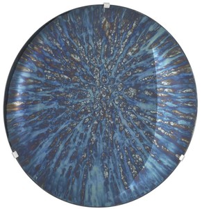 Casa Padrino Designer Wall Deco Blue Ø 104 cm - Concave Deco Mirror with Wall Mount - Luxury Quality
