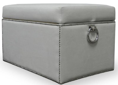 Casa Padrino Luxus Truhe mit Sitzfläche und runden Tragegriffen 97 x 50 x H. 48 cm - Verschiedene Farben - Gepolsterte klappbare Sitzbank - Truhenbank - Luxus Qualität