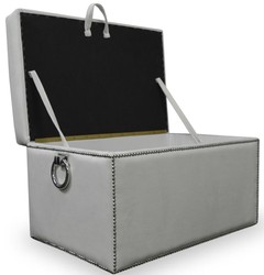 Casa Padrino Luxury Chest with Seat and Round Handles 97 x 50 x H. 48 cm - Various Colors - Cushioned Folding Bench - Chest Bench - Luxury Quality