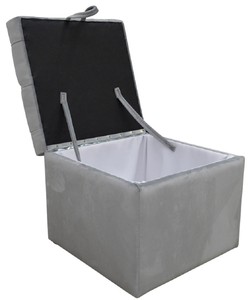 Casa Padrino Luxus Chesterfield Truhe mit Sitzfläche 50 x 50 x H. 48 cm - Verschiedene Farben - Gepolsterter klappbarer Hocker - Hocker Truhe - Luxus Qualität