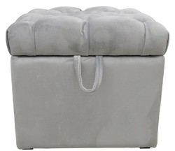 Casa Padrino Cofre Chesterfield de Lujo con Asiento 50 x 50 x H. 48 cm - Varios Colores - Taburete Plegable Tapizado - Cofre Taburete - Calidad de Lujo