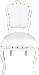 Casa Padrino Luxus Barock Esszimmer Set 4 Esszimmerstühle Weiß / Weiß casa padrino luxus barock esszimmer set 4 massivholz kunstleder esszimmerstühle küchenstühle esszimmer hotel restaurant möbel küchenmöbel