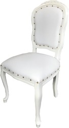 Casa Padrino Luxus Barock Esszimmer Set 6 Esszimmerstühle Weiß / Weiß casa padrino luxus barock esszimmer set 6 massivholz kunstleder esszimmerstühle küchenstühle esszimmer hotel restaurant möbel küchenmöbel