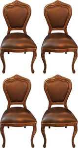 Casa Padrino Luxus Barock Esszimmer Set 4 Echtleder Esszimmerstühle Braun / Braun casa padrino luxus barock esszimmer set 4 massivholz leder echtleder esszimmerstühle küchenstühle esszimmer hotel restaurant möbel küchenmöbel