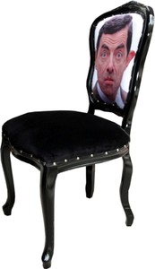 Casa Padrino Luxus Barock Esszimmer Set Karikatur Mehrfarbig / Schwarz 55 x 54 x H. 103 cm - 4 handgefertigte Esszimmerstühle - Designer Stühle - Barock Esszimmermöbel