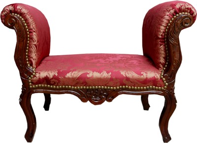 Casa Padrino Baroque Footstool Stool Bordeaux Pattern / Brown - Bench Furniture Casa Padrino Baroque Footstool Stool Bordeaux Pattern / Brown - Bench Furniture