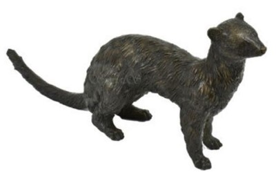 Casa Padrino luxury bronze figure hermelin weasel bronze / black 45 x 10 x H. 20 cm - Elegant Decoration Figure