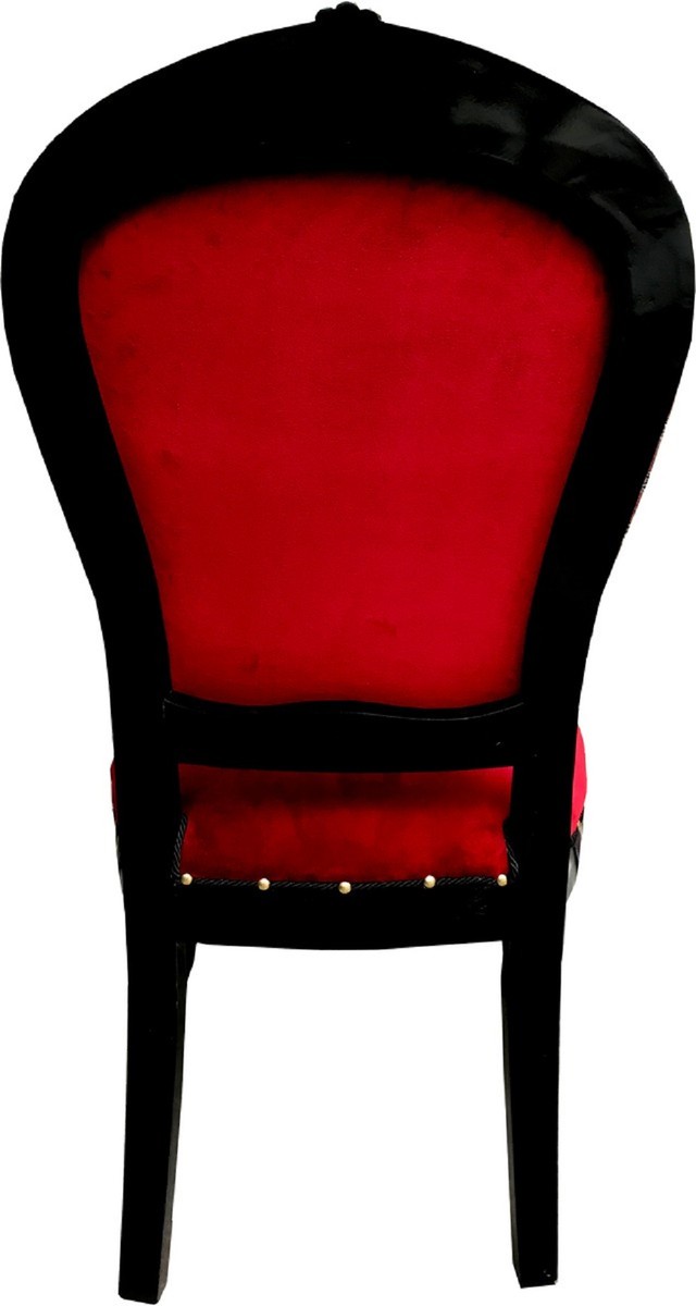 Casa Padrino Ensemble de Chaises de Salle à Manger Baroque de Luxe Bordeaux Rouge / Noir / Or 50 x 50 x H. 110 cm - 6 Chaises de Salle à Manger en Bois Massif Faites à la Main avec Tissu en Velours - Meubles de Salle à Manger Baroque Casa Padrino Ensemble de Chaises de Salle à Manger Baroque de Luxe Bordeaux Rouge / Noir / Or 50 x 50 x H. 110 cm - 6 Chaises de Salle à Manger en Bois Massif Faites à la Main avec Tissu en Velours - Meubles de Salle à Manger Baroque
