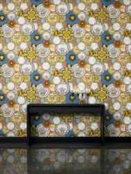 Papel pintado no tejido barroco diseñador Versace 349011 Les Etoiles de la Mer 2 multicolor - Papel Tapiz de Diseño - Alta Calidad