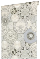 Versace papier peint non tissés baroque designer 349013 Les Etoiles de la Mer 2 gris / argent / blanc - Papier Peint Design - Haute Qualité