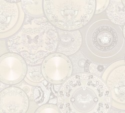 Versace papier peint non tissés baroque designer 349014 Les Etoiles de la Mer 2 blanc / gris - Papier Peint Design - Haute Qualité