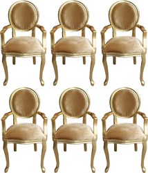 casa padrino luxus barock esszimmer set 6 massivholz samt esszimmerstühle küchenstühle medaillon esszimmer hotel restaurant möbel küchenmöbel