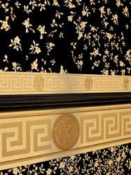versace barock design tapete vliestapete borte bordüre greek 935222 wohnzimmer hotel restaurant club bar büro deko accessoires