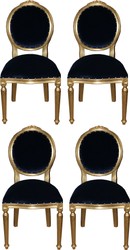 Casa Padrino ensemble de salle à manger baroque de luxe médaillon bleu royal / or 50 x 52 x H. 99 cm - 4 Chaises de Salle à Manger Faites à la Main - Meubles Baroques Casa Padrino ensemble de salle à manger baroque de luxe médaillon bleu royal / or 50 x 52 x H. 99 cm - 4 Chaises de Salle à Manger Faites à la Main - Meubles Baroques