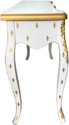 Casa Padrino Barock Konsole Weiß Gold mit Schublade Konsolentisch Tisch Antik Stil Lilie Möbel Interior Console Baroque Casa Padrino Barock Konsole Weiß Gold mit Schublade Konsolentisch Tisch Antik Stil Lilie Möbel Interior Console Baroque