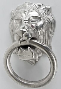 Casa Padrino Aluminum Door Knocker Lion Head Silver 17 x 10 x H. 22 cm - Luxury Decoration Accessories