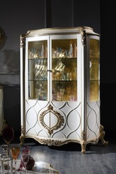 Casa Padrino Armoire Vitrine Baroque de Luxe Blanc / Or Antique 132 x 57 x H. 201 cm - Vitrine Somptueuse Baroque avec 2 Portes - Meubles de Salon Baroque Casa Padrino Armoire Vitrine Baroque de Luxe Blanc / Or Antique 132 x 57 x H. 201 cm - Vitrine Somptueuse Baroque avec 2 Portes - Meubles de Salon Baroque