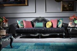 Casa Padrino Luxus Barock Sofa Julyet Schwarz / Grün / Gold casa padrino luxus barock sofa couch wohnzimmer hotel restaurant club bar büro möbel wohnzimmermöbel