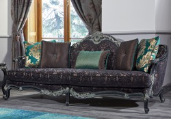 Casa Padrino Luxus Barock Sofa Julyet Schwarz / Grün / Gold casa padrino luxus barock sofa couch wohnzimmer hotel restaurant club bar büro möbel wohnzimmermöbel