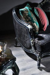 Casa Padrino Luxus Barock Sofa Julyet Schwarz / Grün / Gold casa padrino luxus barock sofa couch wohnzimmer hotel restaurant club bar büro möbel wohnzimmermöbel