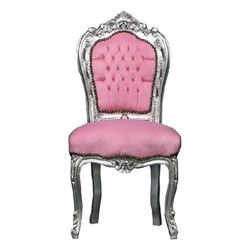 Casa Padrino Barock Esszimmer Stuhl Rosa Silber Baroque Dining Chair Rose Silver Antik Stil Möbel Furniture Antique Casa Padrino Barock Esszimmer Stuhl Rosa Silber Baroque Dining Chair Rose Silver Antik Stil Möbel Furniture Antique