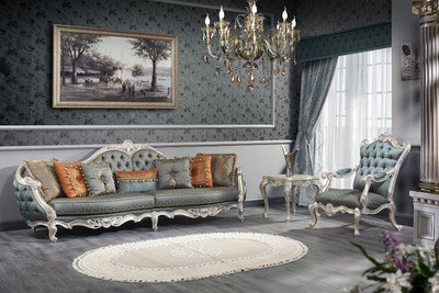 Casa Padrino conjunto de sala de estar barroco de lujo - 1 Sofá Chesterfield y 1 Sillón Trono Chesterfield y 1 Mesa Auxiliar - Muebles de Salón Barrocos Casa Padrino conjunto de sala de estar barroco de lujo - 1 Sofá Chesterfield y 1 Sillón Trono Chesterfield y 1 Mesa Auxiliar - Muebles de Salón Barrocos
