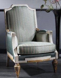 Casa Padrino Fauteuil Baroque de Luxe Turquoise / Blanc / Or 70 x 80 x H. 112 cm - Mobilier de Salon Baroque