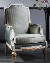 Casa Padrino Fauteuil Baroque de Luxe Turquoise / Blanc / Or 70 x 80 x H. 112 cm - Mobilier de Salon Baroque