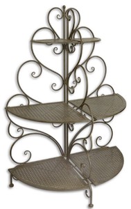 Casa Padrino Rangement Floral Art Nouveau Marron 83,5 x 43 x H. 119,5 cm - Accessoires de Décoration de Jardin