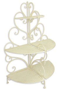 Casa Padrino Rangement Floral Art Nouveau Blanc 83,5 x 43 x H. 119,5 cm - Accessoires de Décoration de Jardin