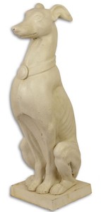 Casa Padrino décoration de jardin sculpture chien crème antique 20,5 x 26 x H. 65,9 cm - Figurine Déco en Fonte