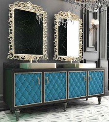 casa padrino luxus barock badezimmer waschtisch bad set waschtisch mit 4 türen 2 waschbecken 2 spiegel badezimmer hotel restaurant club bar büro möbel