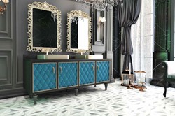 casa padrino luxus barock badezimmer waschtisch bad set waschtisch mit 4 türen 2 waschbecken 2 spiegel badezimmer hotel restaurant club bar büro möbel
