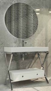 casa padrino luxus badezimmer waschtisch bad set waschtisch mit schublade waschbecken und led spiegel badezimmer hotel restaurant club bar büro möbel
