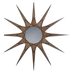 Casa Padrino espejo de pared de diseño marrón / negro 136 x H. 136 cm - Colección de Lujo