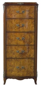 casa padrino luxus barock jugendstil mahagoni wurzelholzfurnier kommode schrank mit 5 schubladen wohnzimmer hotel möbel 