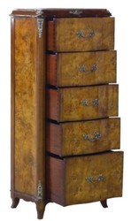 casa padrino luxus barock jugendstil mahagoni wurzelholzfurnier kommode schrank mit 5 schubladen wohnzimmer hotel möbel 