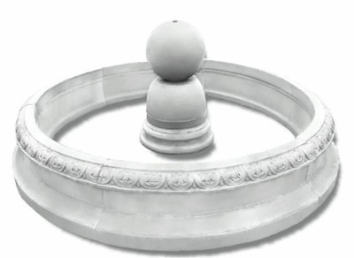 Casa Padrino Fuente Barroco Blanco Ø 240 x H. 90 cm - Fuente de Jardín Redonda de Estilo Barroco