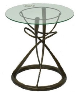 Casa Padrino table à manger design bronze Ø 71 x H. 70 cm - Table de Salle à Manger Ronde avec Plateau en Verre - Qualité de Luxe