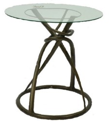 Casa Padrino table à manger design bronze Ø 71 x H. 70 cm - Table de Salle à Manger Ronde avec Plateau en Verre - Qualité de Luxe
