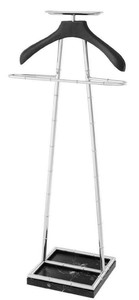 Casa Padrino Luxury Dressboy Silver / Black 50.5 x 31 x H. 117 cm - Clothes Rack Coat Rack Suit Stand Mute Servant Gentleman - Luxury Accessories