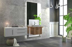 Casa Padrino Set da Bagno di Lusso Marrone / Bianco - 1 Armadio del Lavandino e 1 Lavabo e 1 Specchio a Muro LED e 1 Armadio Appendere - Mobili da Bagno di Lusso