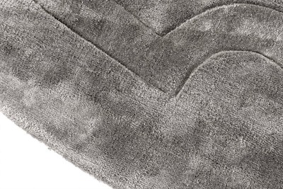 Casa Padrino Luxus Viskose Teppich Grau Ø 280 cm - Handgewebter runder Wohnzimmer Teppich - Luxus Qualität