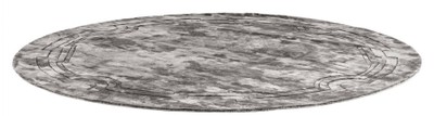 Casa Padrino Luxus Viskose Teppich Grau Ø 280 cm - Handgewebter runder Wohnzimmer Teppich - Luxus Qualität