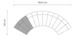 Casa Padrino sofá de lujo blanco / negro  109 x 95 x H. 83,5 cm - Sofá de Salón de Lujo Curvado y Extensible