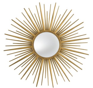 Casa Padrino miroir de luxe or antique Ø 96 cm - Miroir Mural en Acier Inoxydable avec Verre Miroir Convexe - Qualité de Luxe